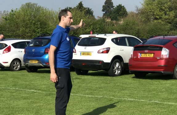 Rob M0VFC from Camb Hams overseeing the parking at the CRG 2018 Rally