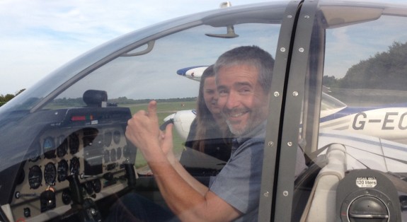 Jim 2E0RMI, taking a look inside his first light aircraft