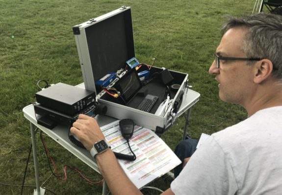 Andrew M6ONH working FT8 from his homebrew kit at Galleywood Common 03 June 2018
