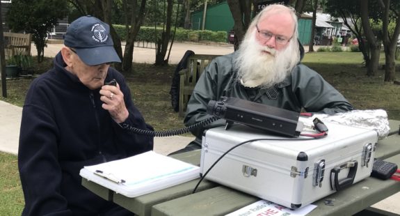 Brian G7IIO on the mic at the Galleywood Heritage Centre