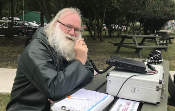 Peter G0DZB on the mic at the Galleywood Heritage Centre