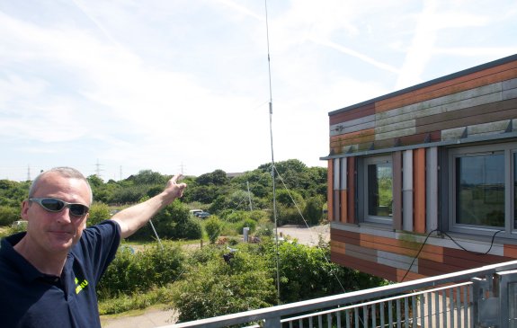 Event organiser Neil G0RNU showing the antennas