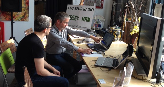 Jim 2E0RMI demonstrating amateur radio on day one