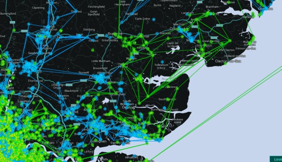 The state of Essex on Ingress as of 2 April 2015