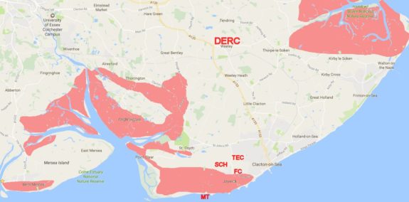 Map of "at risk" areas and deployment points