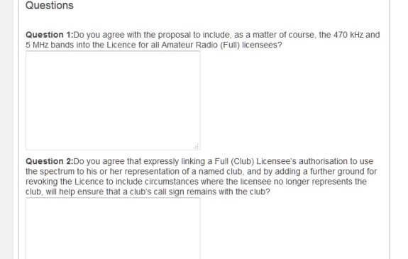 Extract of Ofcom Consultation Response Form