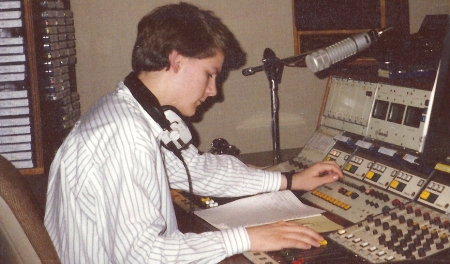 Pete, in Essex Radio Studio 1, in 1986