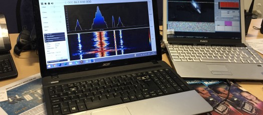 Scanning the event's radio mic frequency on an SDR