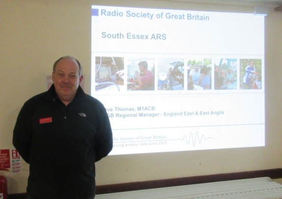 Steve M1ACB, updating the South Essex ARS members in March 2016