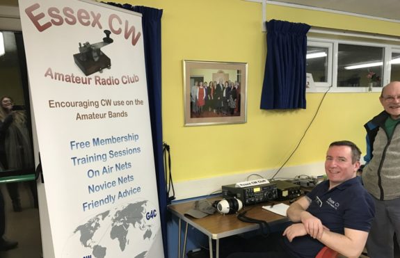 Rob and Dave at the Essex CW table, with the club's new promotional banner