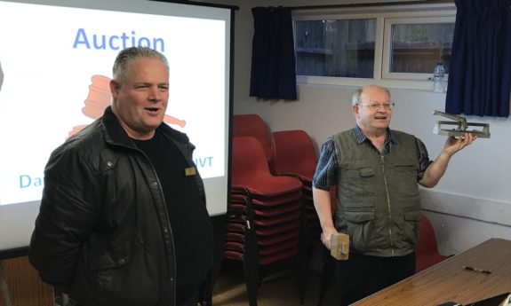 David M1ECC and Mike G4NVT running the auction at the May 2017 Skills Night