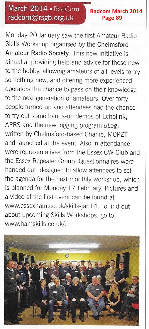 Extract from Radcom March 2014 (copyright RSGB)