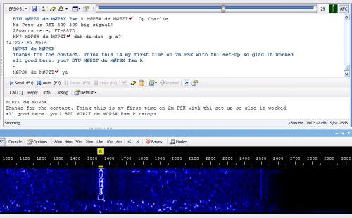 2m Activity Day - March 2016 - PSK31 QSO