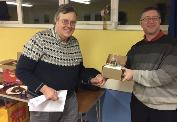 William G8CYK collecting his raffle prize in 2016 at the ERG AGM