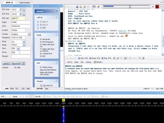 PSK31 QSO on 19 November 2016