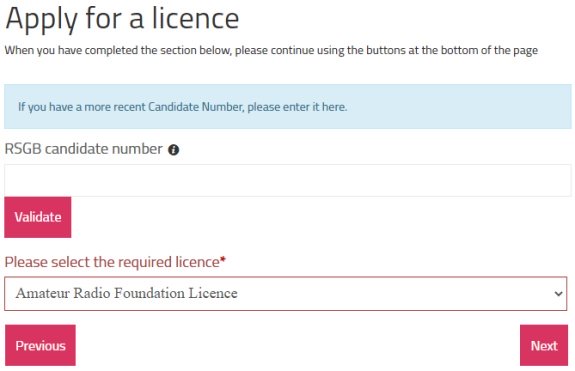 Ofcom Select Licence Type