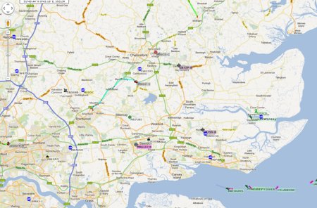 Map of APRS activity in Essex