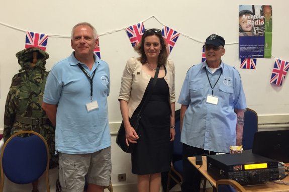 Terry and Brian with Rebecca Harris MP for Armed Forces Day