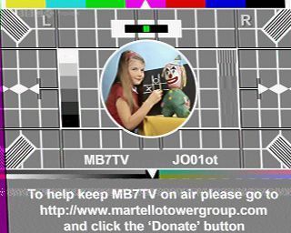 SSTV Testcard from the MB7TV repeater in Clacton, received via a Baofeng