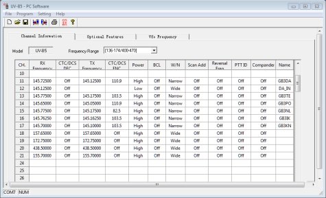 Programming the Baofeng UV-B6 with PC software