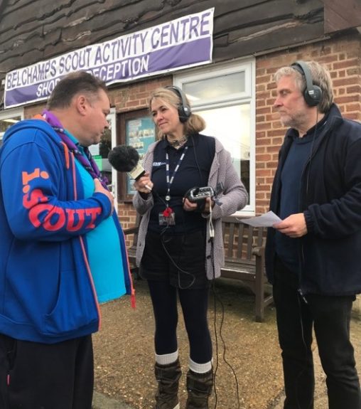 Derek M0SCE with Liana and Barry from the BBC Essex Quest