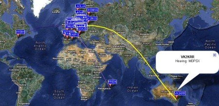 Data mode: WSPR - The Propagation Map