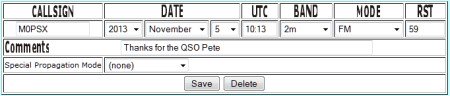 Adding a QSO into eQSL Log Entry