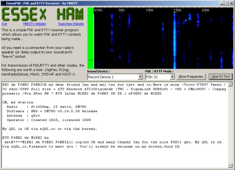 EssexPSK - The Essex Ham PSK Decoder by M0PZT