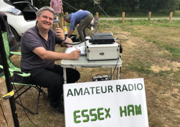 Pete M0PSX working the VHF NFD in July 2019