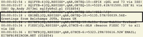 Packet digipeated by ISS 21 October 2018