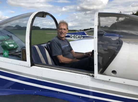 Steve G4ZUL at the controls at the Anglian Flight Centres