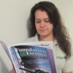 Kelly reading the Foundation book