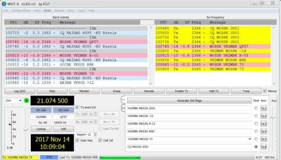 Kristian M0SSK making contact with Australia with ease on FT8