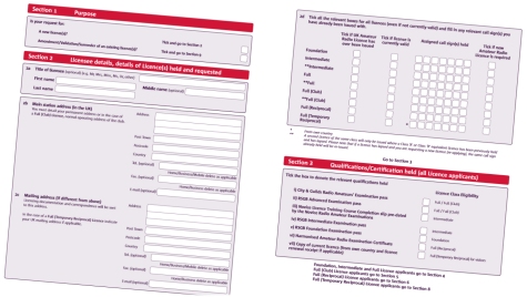 Sample pages of the Ofcom Amateur Radio licence