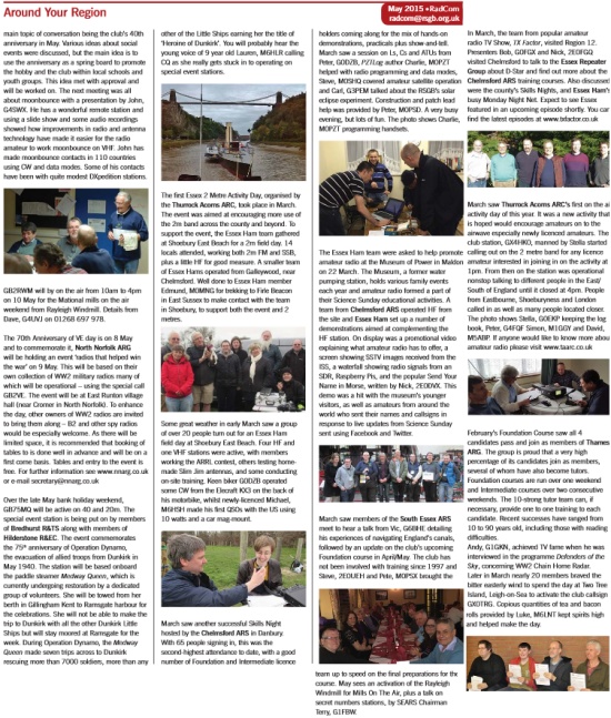 Extract from Radcom Around Your Region (Region 12) - May 2015