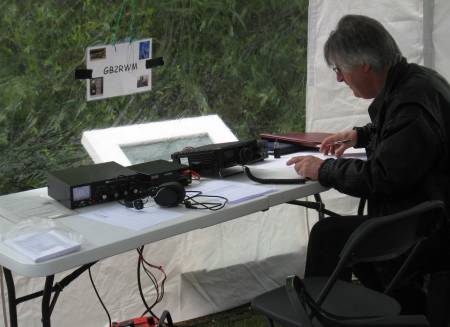 Norman, operating the 2 meter rig from Rayleigh Windmill