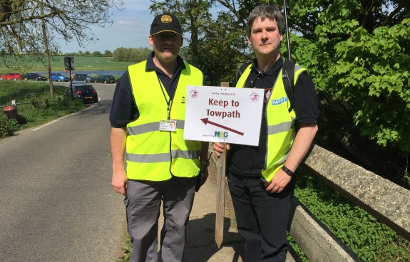 Paul M0LOM at the Little Baddow Mill road bridge with Pete M0PSX