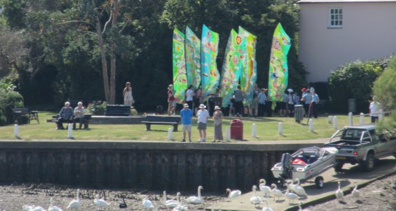 River Crouch Celebration flags on the South of the Crouch, taken from the north bank