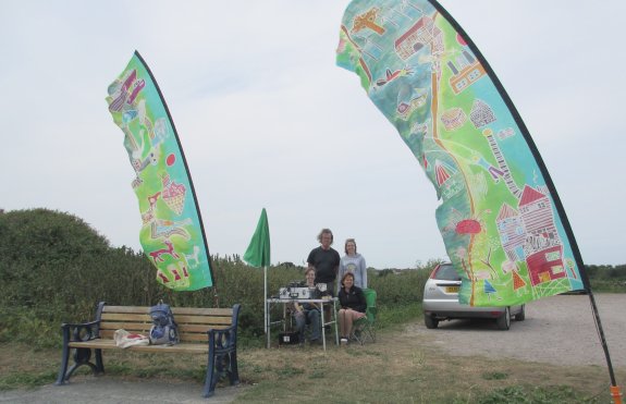 The HF and VHF flags on the bank of the River Crouch