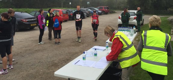 Participants arriving at Checkpoint 1 - Saltmarsh 75 2015