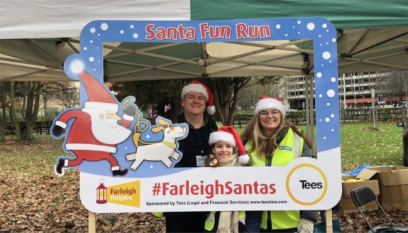 Pete, Kathryn & Sarah in the Santa Selfie Booth