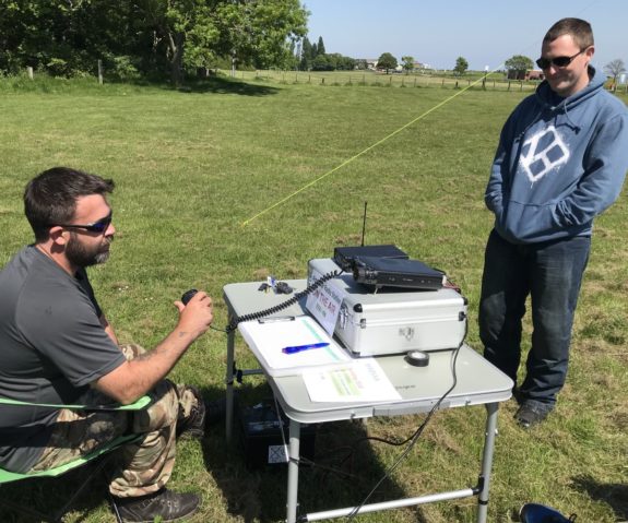 Carl completing a 2m training QSO ahead of his upcoming Foundation exam