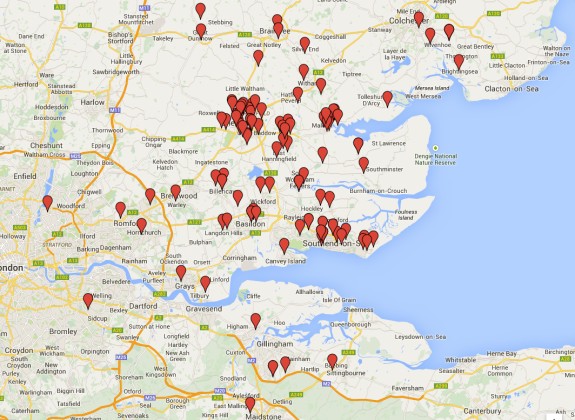 Map of Skills Night Attendees 2014