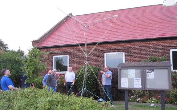 Andy G7TKK's tetrahedral creation at the Danbury Village Hall