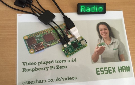 Raspberry Pi Zero scrolling the RSGB Youth & Volunteering videos