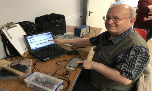 Mike G4NVT with his new shiny Spectrum Analyser