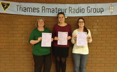 Belinda, Kelly and Lucy, with their RCF Pass Certificates