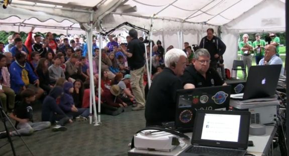 The scene at YOTA 2017 during the first ISS contact