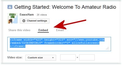 Embedding a video with YouTube