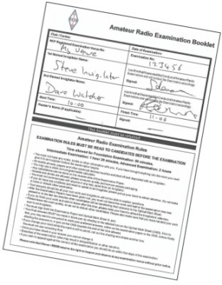 Example of Examination Booklet